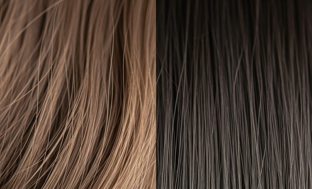 peluca de pelo natural o peluca de fibra sintetica